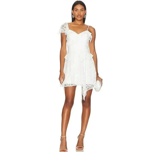 NEW- NWT! Amanda Uprichard Bailee Dress white Lace Size Large - Picture 1 of 10